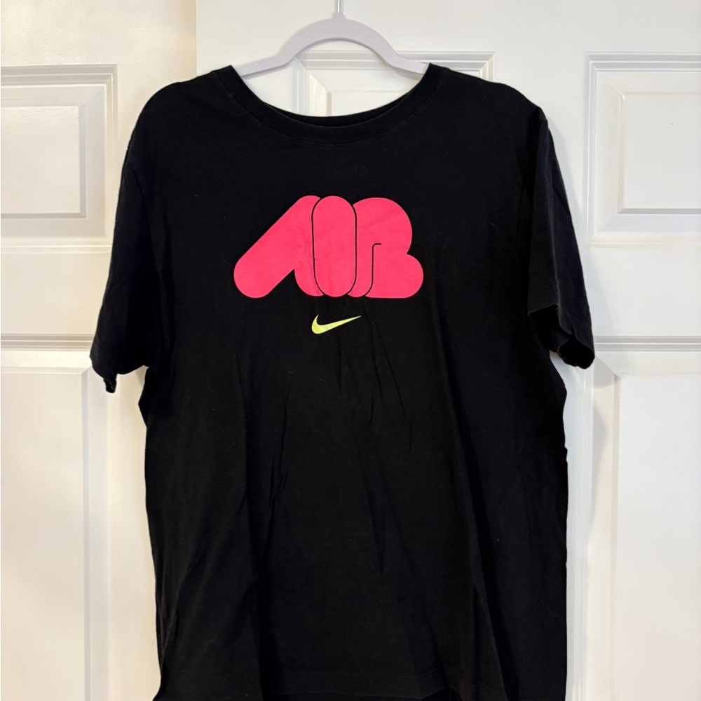 Nike Black Tee with Pink Air and Yellow Swoosh